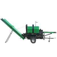 large firewood processor with manual log fixing clamp